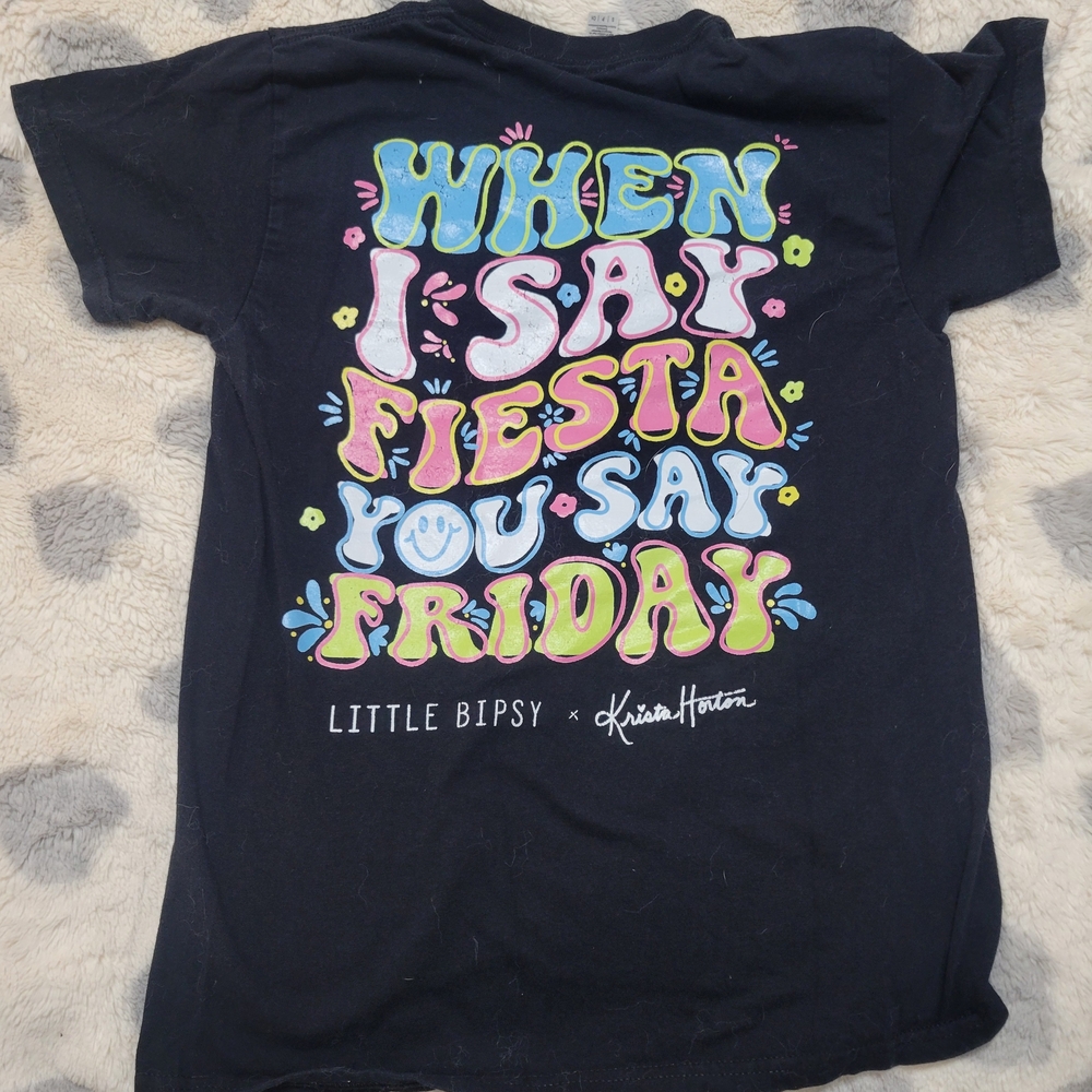 Little Bipsy Fiesta Friday Tee - Black with Colorful Graphics